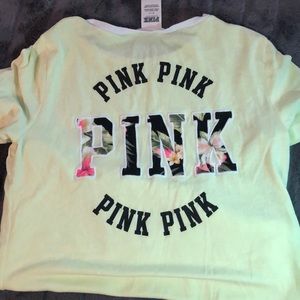 VS PINK short sleeved tee in pale yellow